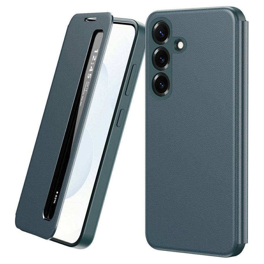 6601200611D-1 For Samsung Galaxy S26+ Case Smart View Window Leather Phone Cover Green Galaxy S26+ by The Case Factory