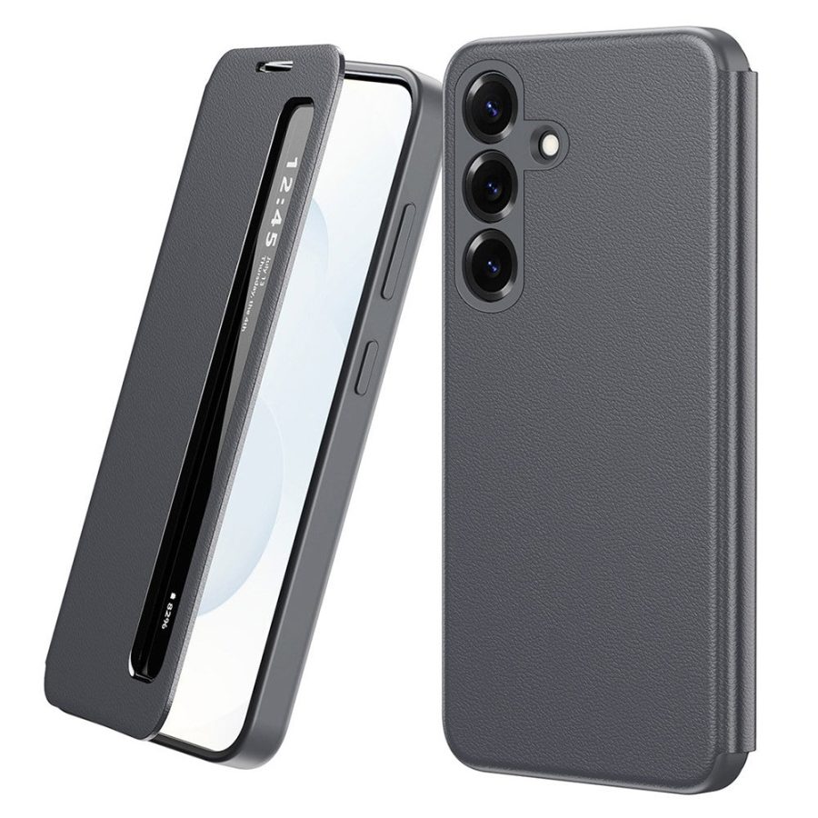 6601202094B-1 For Samsung Galaxy S26 / S26 Pro Case Smart View Window Leather Phone Cover Grey by The Case Factory