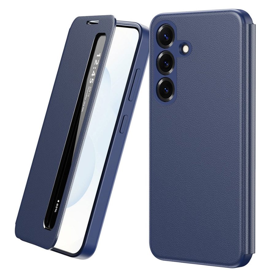 6601202094C-1 For Samsung Galaxy S26 / S26 Pro Case Smart View Window Leather Phone Cover Sapphire by The Case Factory