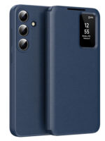 For Samsung Galaxy S26+ Case with Card Holder Smart View Window Leather Phone Cover Sapphire Galaxy S26+ by The Case Factory