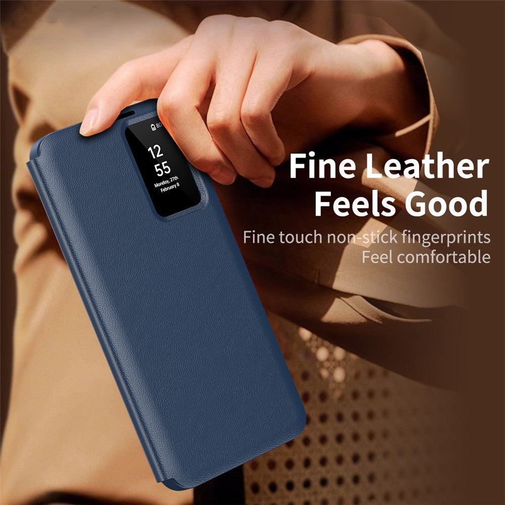 For Samsung Galaxy S26+ Case with Card Holder Smart View Window Leather Phone Cover by The Case Factory