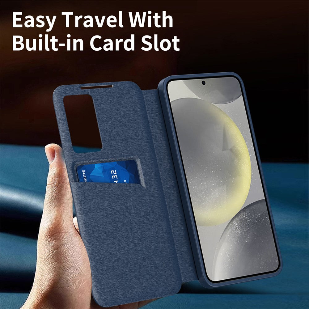 For Samsung Galaxy S26+ Case with Card Holder Smart View Window Leather Phone Cover by The Case Factory