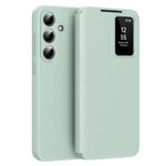 For Samsung Galaxy S26+ Case with Card Holder Smart View Window Leather Phone Cover Light Green Galaxy S26+ by The Case Factory