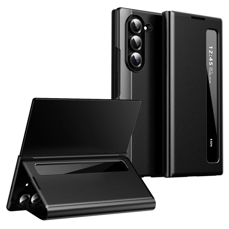 6601202501A-1_fe63fe28-6dc5-402e-9e32-7dbec35c9f8b For Samsung Galaxy Z Fold6 5G Case Smart View Window Leather Phone Cover Black Galaxy Z Fold6 by The Case Factory