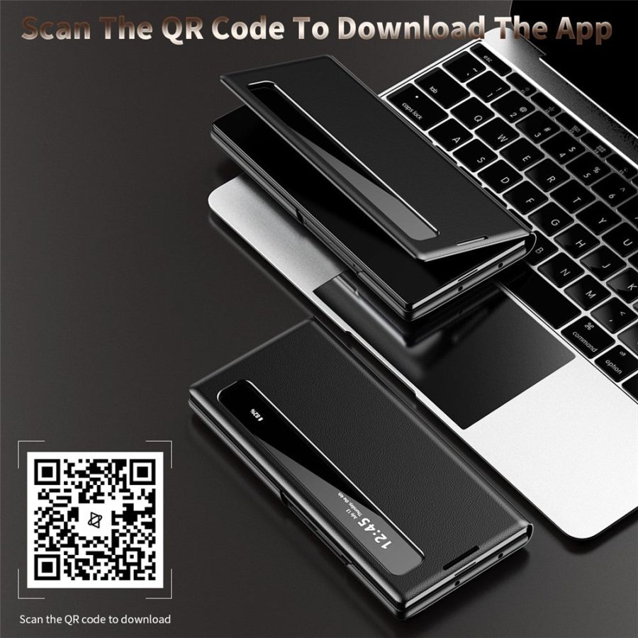 6601202502A-6 For Samsung Galaxy Z Fold5 5G Case Smart View Window Leather Phone Cover by The Case Factory