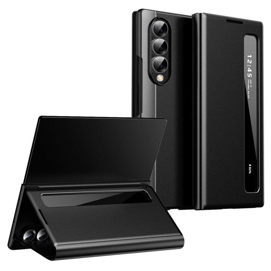 6601202503A-1 For Samsung Galaxy Z Fold4 5G Case Smart View Window Leather Phone Cover by The Case Factory