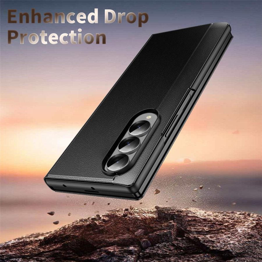 6601202503A-7 For Samsung Galaxy Z Fold4 5G Case Smart View Window Leather Phone Cover by The Case Factory