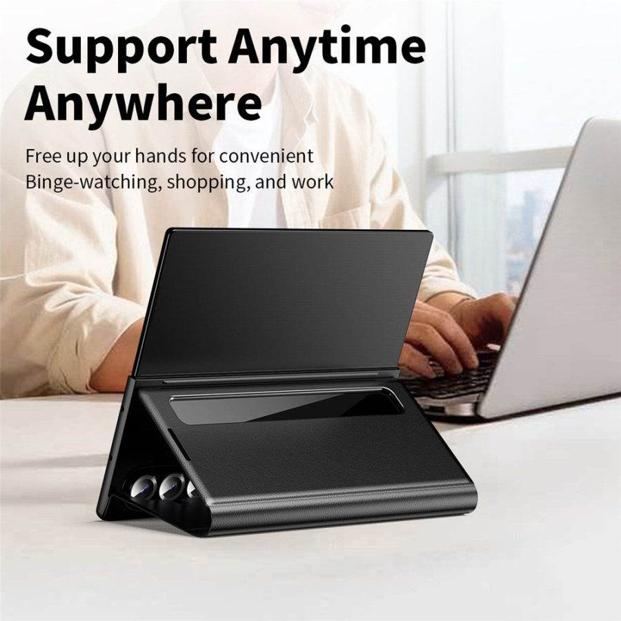 6601202504A-4 For Samsung Galaxy Z Fold3 5G Case Smart View Window Leather Phone Cover by The Case Factory