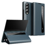 For Samsung Galaxy Z Fold3 5G Case Smart View Window Leather Phone Cover Green Galaxy Z Fold3 by The Case Factory