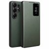 6601202772C-1 QIALINO For Samsung Galaxy S26 Ultra Wallet Case Genuine Leather Flip Phone Cover with Smart View Window Green Galaxy S26 Ultra by The Case Factory