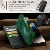101123266A-7 CASEME For iPhone 12 Pro Max Case 2-in-1 Detachable Magnetic Zipper Wallet Vegan Leather Flip Cover