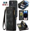 101123267A-1 CASEME For iPhone 12 Case 2-in-1 Detachable Magnetic Zipper Wallet Vegan Leather Flip Cover