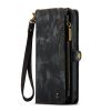 101123267A-14 CASEME For iPhone 12 Case 2-in-1 Detachable Magnetic Zipper Wallet Vegan Leather Flip Cover