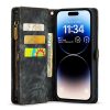 101123267A-3 CASEME For iPhone 12 Case 2-in-1 Detachable Magnetic Zipper Wallet Vegan Leather Flip Cover