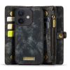 101123267A-4 CASEME For iPhone 12 Case 2-in-1 Detachable Magnetic Zipper Wallet Vegan Leather Flip Cover