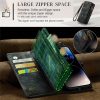101123267A-7 CASEME For iPhone 12 Case 2-in-1 Detachable Magnetic Zipper Wallet Vegan Leather Flip Cover