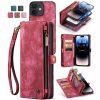 101123267B-1 CASEME For iPhone 12 Case 2-in-1 Detachable Magnetic Zipper Wallet Vegan Leather Flip Cover