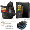 CASEME For iPhone 12 Mini Case 2-in-1 Detachable Magnetic Zipper Wallet Vegan Leather Flip Cover