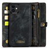 CASEME For iPhone 12 Mini Case 2-in-1 Detachable Magnetic Zipper Wallet Vegan Leather Flip Cover