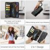 101130089C-10 CASEME For iPhone 13 Mini Case 2-in-1 Detachable Magnetic Zipper Wallet Vegan Leather Flip Cover