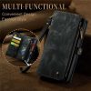 101130089C-13 CASEME For iPhone 13 Mini Case 2-in-1 Detachable Magnetic Zipper Wallet Vegan Leather Flip Cover