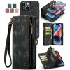101130089C-1_49b12b2e-144c-4538-8159-6ad9cfa51ee9 CASEME For iPhone 13 Mini Case 2-in-1 Detachable Magnetic Zipper Wallet Vegan Leather Flip Cover