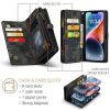 101130089C-9 CASEME For iPhone 13 Mini Case 2-in-1 Detachable Magnetic Zipper Wallet Vegan Leather Flip Cover