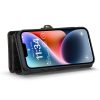CASEME For iPhone 13 Case 2-in-1 Detachable Magnetic Zipper Wallet Vegan Leather Flip Cover