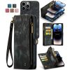 101130092C-1 CASEME For iPhone 13 Pro Case 2-in-1 Detachable Magnetic Zipper Wallet Vegan Leather Flip Cover