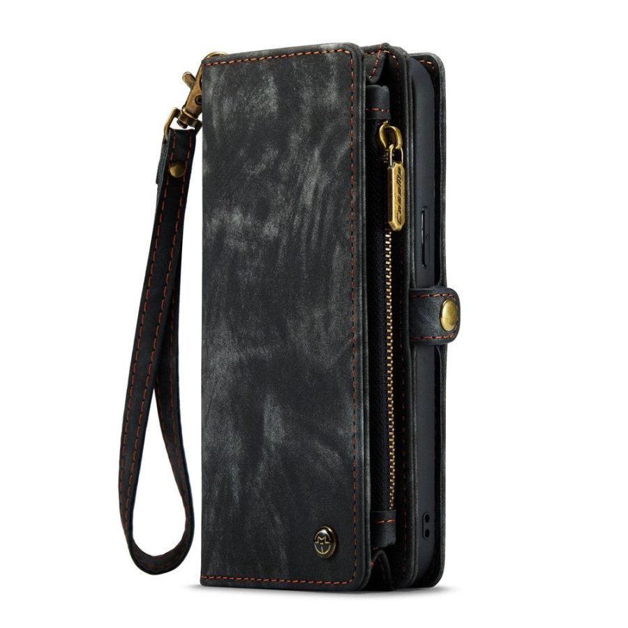 101130092C-14 CASEME For iPhone 13 Pro Case 2-in-1 Detachable Magnetic Zipper Wallet Vegan Leather Flip Cover