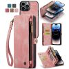 101130092E-1 CASEME For iPhone 13 Pro Case 2-in-1 Detachable Magnetic Zipper Wallet Vegan Leather Flip Cover