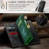 101244705A-11 CASEME For Samsung Galaxy S22 Case 2-in-1 Detachable Magnetic Zipper Wallet Vegan Leather Flip Cover