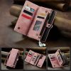 101244705E-1 CASEME For Samsung Galaxy S22 Case 2-in-1 Detachable Magnetic Zipper Wallet Vegan Leather Flip Cover