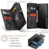101244707A-13 CASEME For Samsung Galaxy S22+ Case 2-in-1 Detachable Magnetic Zipper Wallet Vegan Leather Flip Cover
