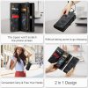 101244707A-14 CASEME For Samsung Galaxy S22+ Case 2-in-1 Detachable Magnetic Zipper Wallet Vegan Leather Flip Cover