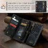 101244707A-16 CASEME For Samsung Galaxy S22+ Case 2-in-1 Detachable Magnetic Zipper Wallet Vegan Leather Flip Cover