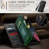 101244721A-10 CASEME For Samsung Galaxy S22 Ultra Case 2-in-1 Detachable Magnetic Zipper Wallet Vegan Leather Flip Cover