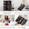 101244721A-13 CASEME For Samsung Galaxy S22 Ultra Case 2-in-1 Detachable Magnetic Zipper Wallet Vegan Leather Flip Cover