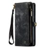 101244721A-2 CASEME For Samsung Galaxy S22 Ultra Case 2-in-1 Detachable Magnetic Zipper Wallet Vegan Leather Flip Cover