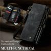 101244721A-8 CASEME For Samsung Galaxy S22 Ultra Case 2-in-1 Detachable Magnetic Zipper Wallet Vegan Leather Flip Cover