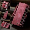 101244721C-1 CASEME For Samsung Galaxy S22 Ultra Case 2-in-1 Detachable Magnetic Zipper Wallet Vegan Leather Flip Cover