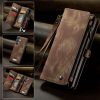 101244721D-1 CASEME For Samsung Galaxy S22 Ultra Case 2-in-1 Detachable Magnetic Zipper Wallet Vegan Leather Flip Cover