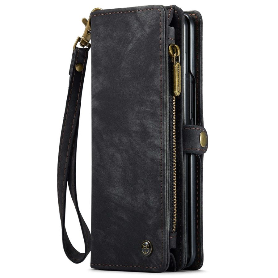 6601103052E-10 CASEME For Samsung Galaxy Z Fold5 Case 2-in-1 Detachable Magnetic Zipper Wallet Vegan Leather Flip Cover