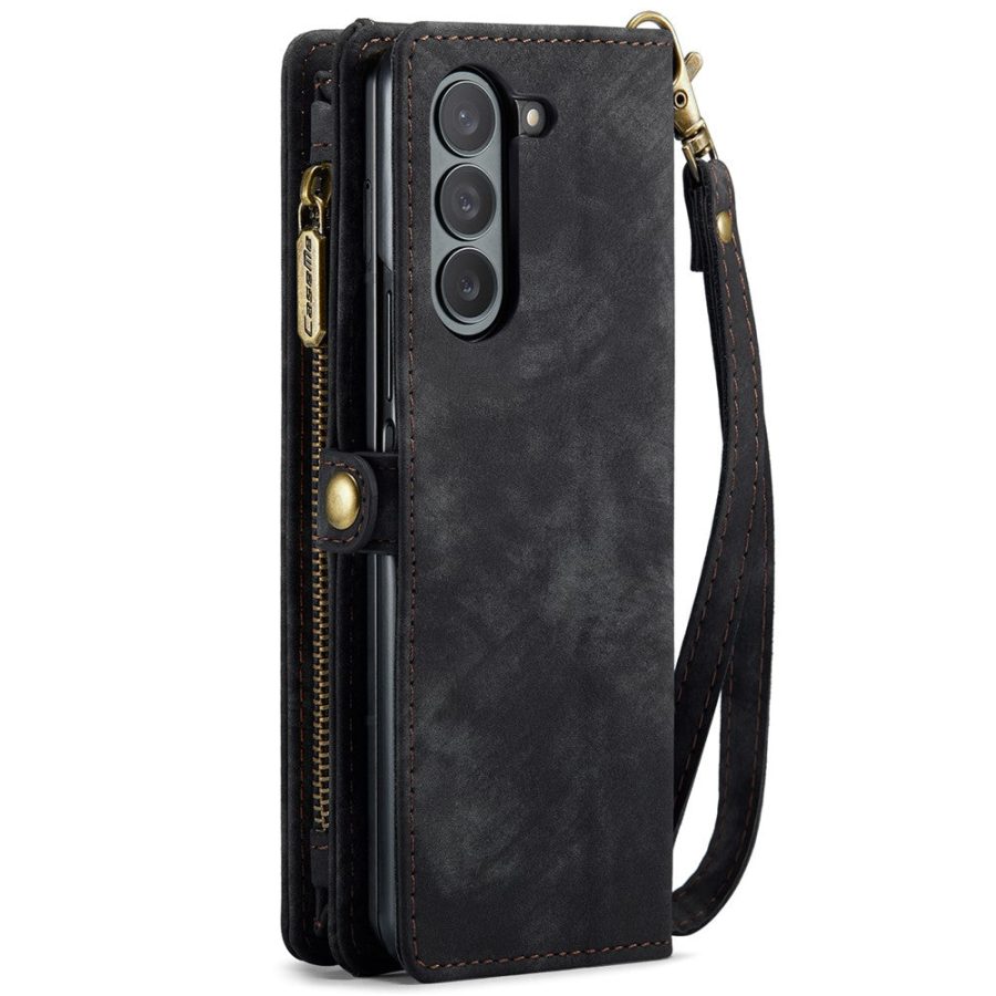 6601103052E-11 CASEME For Samsung Galaxy Z Fold5 Case 2-in-1 Detachable Magnetic Zipper Wallet Vegan Leather Flip Cover