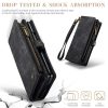 6601103052E-6 CASEME For Samsung Galaxy Z Fold5 Case 2-in-1 Detachable Magnetic Zipper Wallet Vegan Leather Flip Cover
