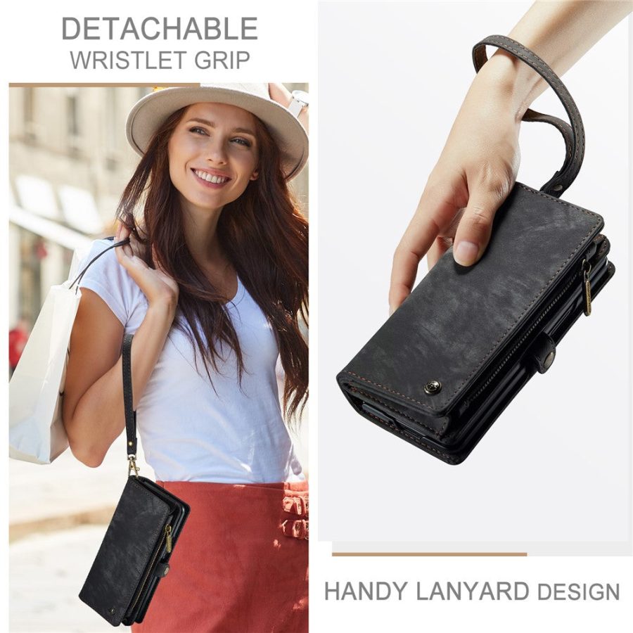 6601103052E-8 CASEME For Samsung Galaxy Z Fold5 Case 2-in-1 Detachable Magnetic Zipper Wallet Vegan Leather Flip Cover