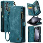 CASEME For Samsung Galaxy Z Fold6 Case 2-in-1 Detachable Magnetic Zipper Wallet Vegan Leather Flip Cover