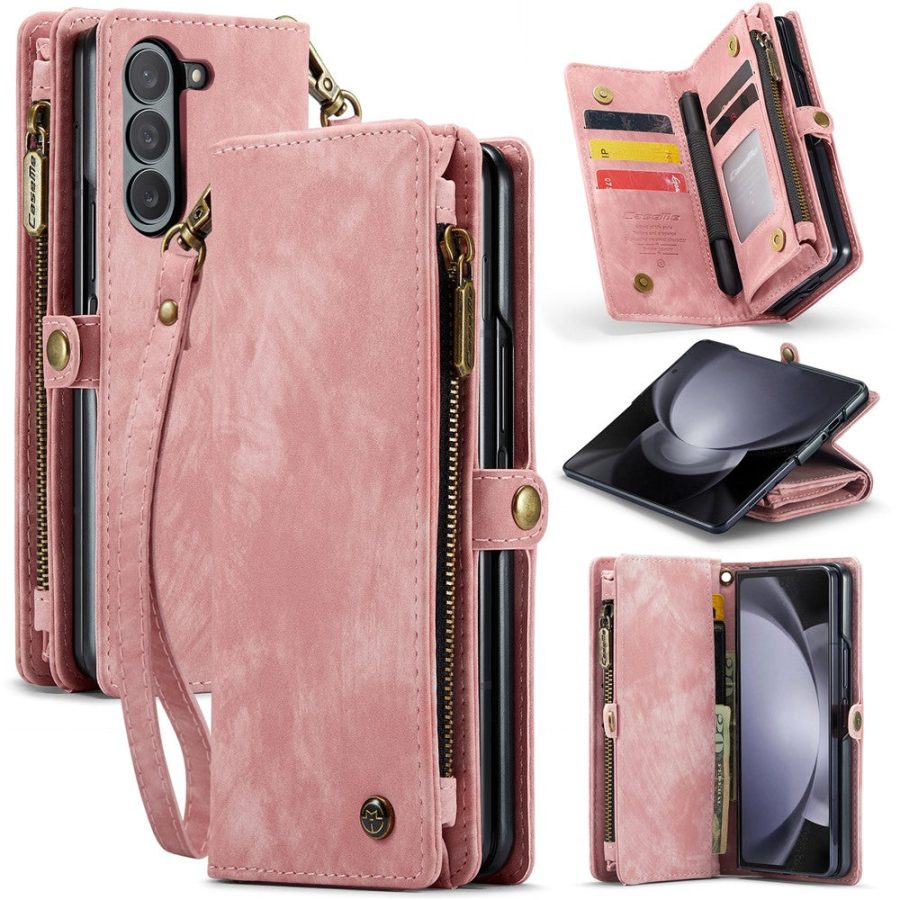 6601105874D-1 CASEME For Samsung Galaxy Z Fold6 Case 2-in-1 Detachable Magnetic Zipper Wallet Vegan Leather Flip Cover