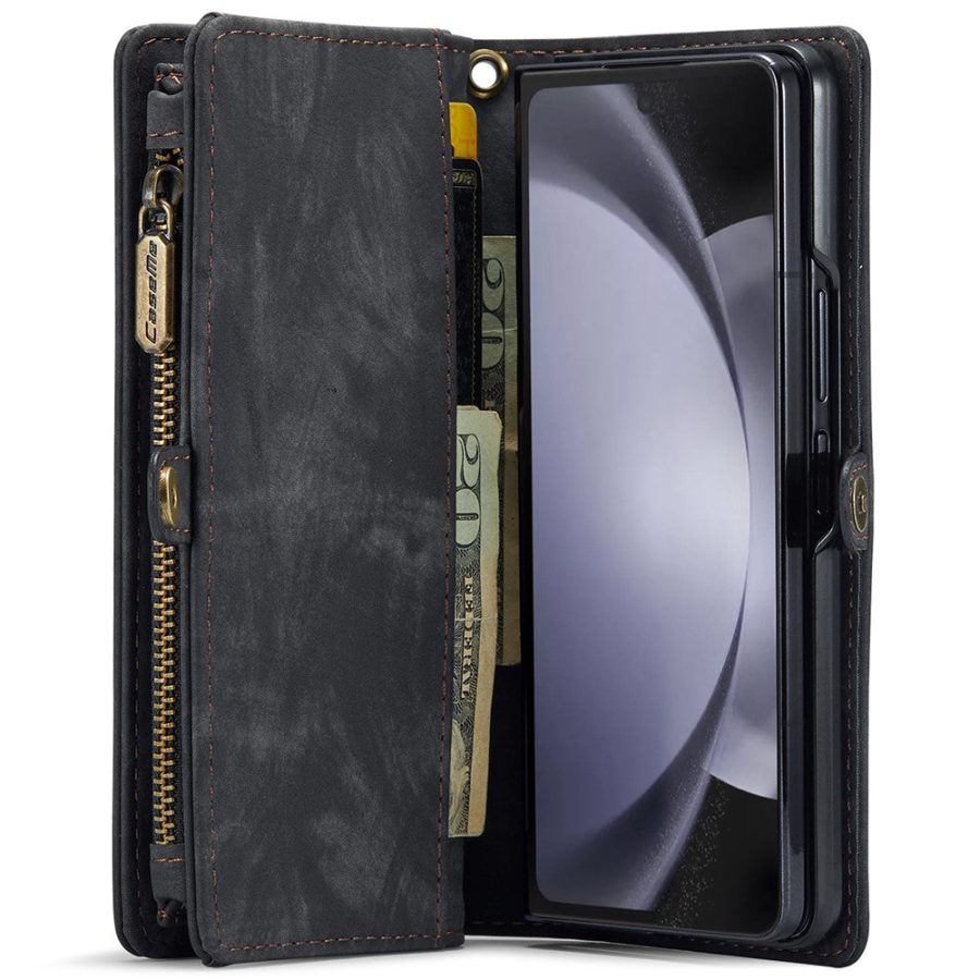 6601105874E-3 CASEME For Samsung Galaxy Z Fold6 Case 2-in-1 Detachable Magnetic Zipper Wallet Vegan Leather Flip Cover