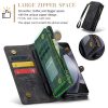 6601105874E-6 CASEME For Samsung Galaxy Z Fold6 Case 2-in-1 Detachable Magnetic Zipper Wallet Vegan Leather Flip Cover